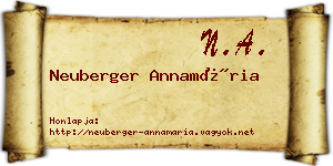 Neuberger Annamária névjegykártya